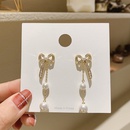 Simple Bowknot Pearl Tassel Long Style Earringspicture8