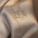 cute asymmetrical golden rabbit carrot earringspicture7