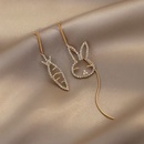 cute asymmetrical golden rabbit carrot earringspicture8