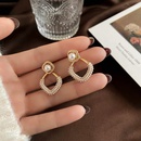 Korean style geometric diamond pearl earringspicture8