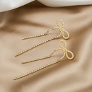 Korean Style Flash Diamond Long Pearl Bow Earringspicture11