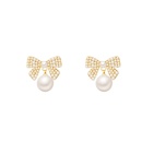 Korean style pearl bow earrings wholesalepicture13