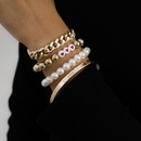 Hiphop texture heart round bead imitional pearl bracelet setpicture13