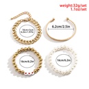Hiphop texture heart round bead imitional pearl bracelet setpicture16