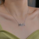 Simple inlaid colored diamond letter necklacepicture9