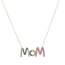 Simple inlaid colored diamond letter necklacepicture12