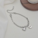 simple heart letter round card stainless steel braceletpicture10
