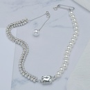 simple splicing inlaid square diamond necklacepicture9