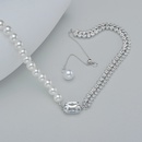 simple splicing inlaid square diamond necklacepicture10