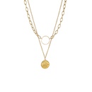 Fashion round brand double circle necklacepicture12