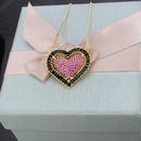 simple color zirconium heartshaped copper hollow necklace pendantpicture12