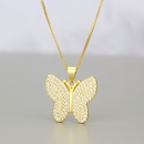 simple full diamond butterfly zirconium copper pendant necklacepicture10