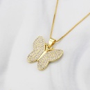 simple full diamond butterfly zirconium copper pendant necklacepicture11