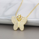 simple full diamond butterfly zirconium copper pendant necklacepicture12