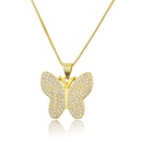 simple full diamond butterfly zirconium copper pendant necklacepicture14