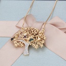 simple twocolor diamond treeshaped copper pendant necklacepicture11
