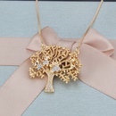 simple twocolor diamond treeshaped copper pendant necklacepicture12