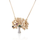 simple twocolor diamond treeshaped copper pendant necklacepicture13