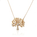 simple twocolor diamond treeshaped copper pendant necklacepicture14