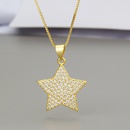 fashion simple full diamond star pendant zirconium copper necklacepicture10