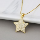 fashion simple full diamond star pendant zirconium copper necklacepicture11