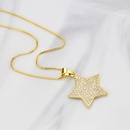 fashion simple full diamond star pendant zirconium copper necklacepicture12
