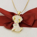simple copper full diamond dog necklace pendantpicture10