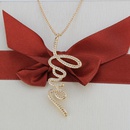 simple diamond LOVE letter heart copper pendant necklacepicture8