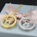 simple rhinestone circle figure copper hollow necklace pendantpicture10