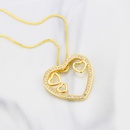 fashion simple heartshaped inlaid zirconium necklacepicture12