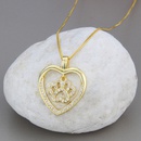 simple heartshaped inlaid zirconium pendant copper necklacepicture9