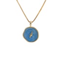 Retro copper dripping oil star and moon pendant necklacepicture17