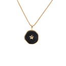 Retro copper dripping oil star and moon pendant necklacepicture16