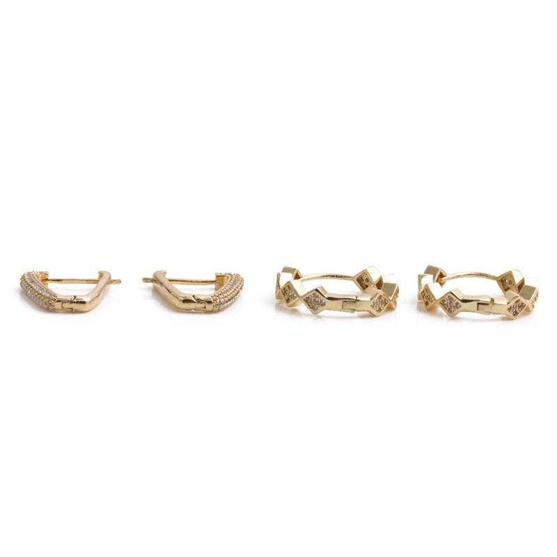 fashion copper microinlaid zircon earrings
