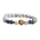 Fashion White Pine Frosted Stone Lion Head Braceletpicture13