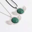 Retro gemstone tray malachite wings necklacepicture12