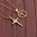 Retro cross pendant zircon necklacepicture8