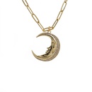 Retro zircon moon eye stereo hollow pendant necklacepicture9