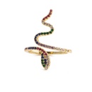 Fashion color inlaid zircon snake opening adjustable ringpicture13