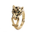 simple copper zircon panther head opening adjustable ringpicture15