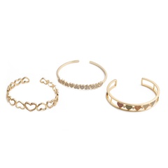 Fashion Letter Love Adjustable Copper Inlaid Zircon Bracelet Set