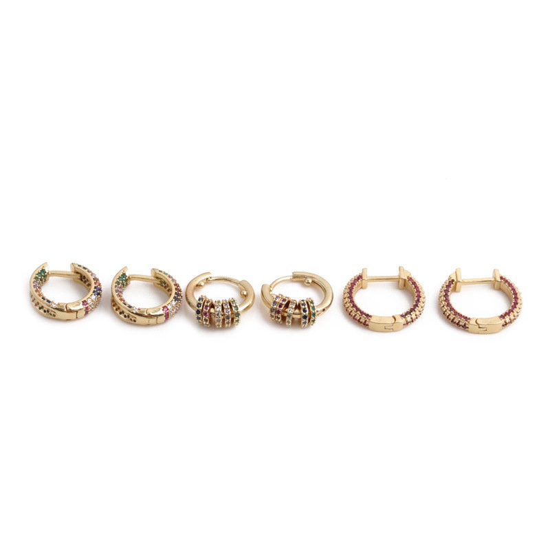 fashion copper inlaid zircon earrings