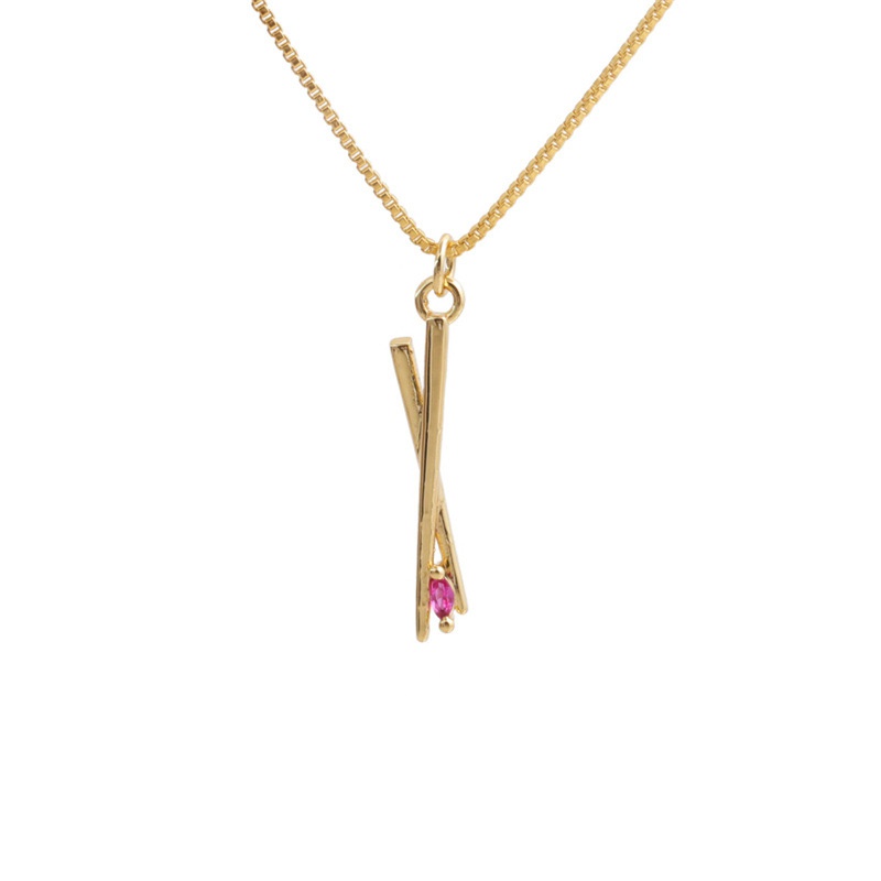 fashion zircon copper microinlaid pendant necklace