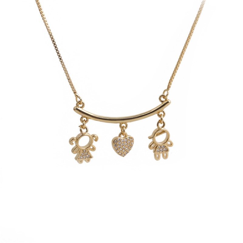 Fashion pendant copper microinlaid zircon necklace