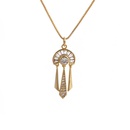 fashion copper plated zircon fanshaped tassel necklacepicture6