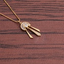 fashion copper plated zircon fanshaped tassel necklacepicture7