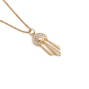 fashion copper plated zircon fanshaped tassel necklacepicture8