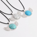 simple diamondstudded turquoise pendant necklacepicture18