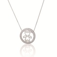 simple rhinestone circle figure copper hollow necklace pendantpicture16