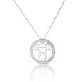 simple rhinestone circle figure copper hollow necklace pendantpicture17